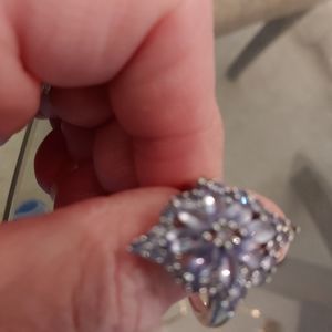 Tanzanite real stones silver ring.